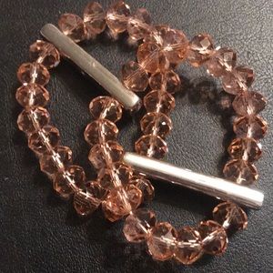 Glass & silver bar Bracelet